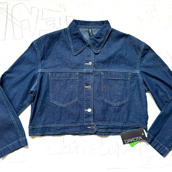 Denim Jacket with The Rolling Stones Transfer Sticker Print on the Back. - Picture 4 of 8